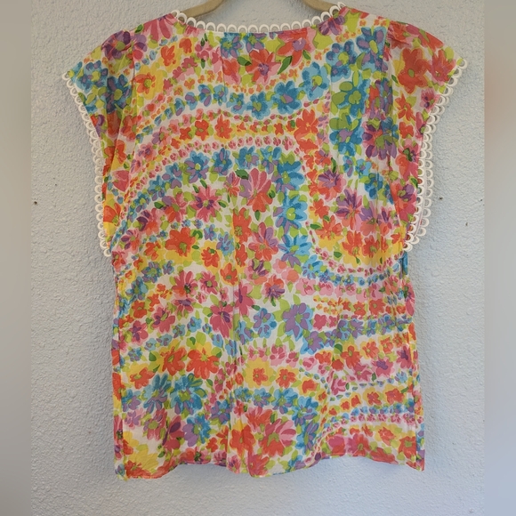 Talbot's Watercolor Floral and Lace Blouse - Picture 7 of 7